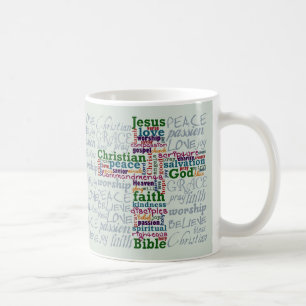 Christliches Religiöses Wortkreuz Kaffeetasse