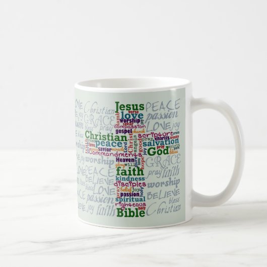 Christliches Religiöses Wortkreuz Kaffeetasse (Rechts)