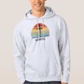 Christliches Retro-Sunrise-Sunset-Kreuz Hoodie (Vorderseite)