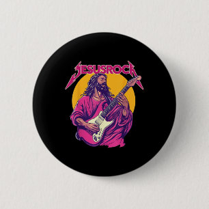 Christliches Retro-Zitat Jesus Rock Grundmusik Button