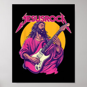 Christliches Retro-Zitat Jesus Rock Grundmusik Poster