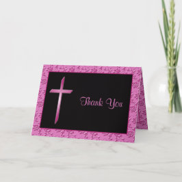 Christliches Rosa und Schwarz Danke Karte