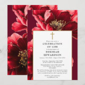 Christliches Rot-Elegant-Blumenfest Einladung (Vorne/Hinten)