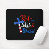 Christliches Rot-Weiß und gesegnet 4. Juli Mousepad (Mit Mouse)
