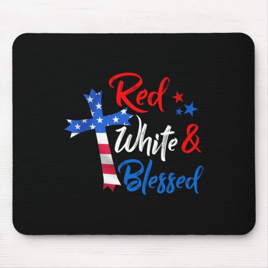 Christliches Rot-Weiß und gesegnet 4. Juli Mousepad (Vorne)