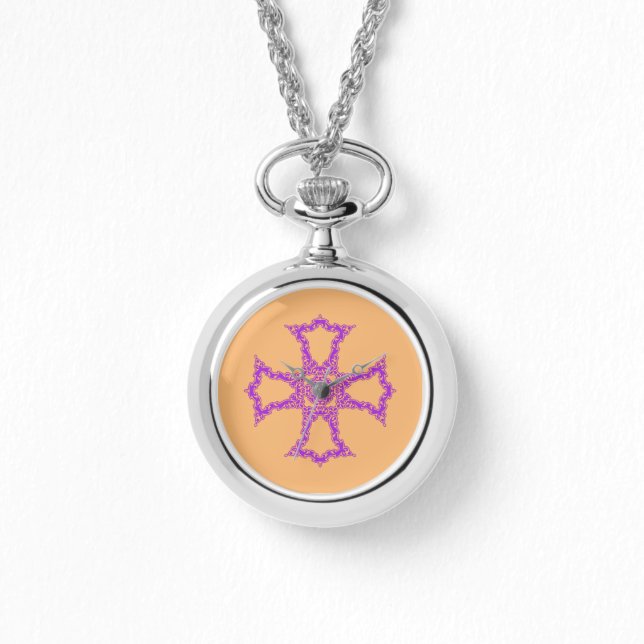 Christliches rotes Kreuz Armbanduhr (Vorderseite)