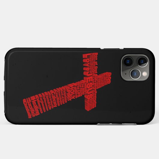 Christliches Rotes Kreuz Collage Art mit Glaube Case-Mate iPhone Hülle (Rückseite (Horizontal))