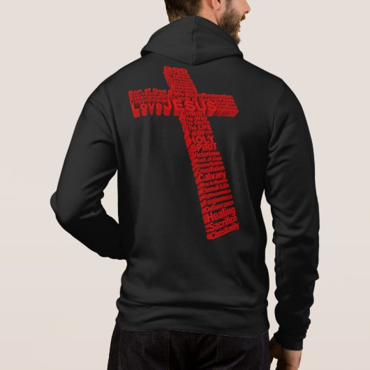 Christliches Rotes Kreuz Collage Art mit Glaube Hoodie (Rückseite)