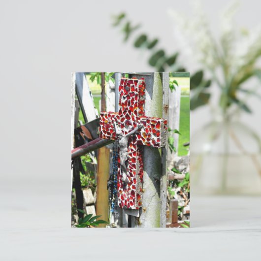 Christliches Rotes Kreuz Segen Jesus Postkarte (Stehend Vorderseite)