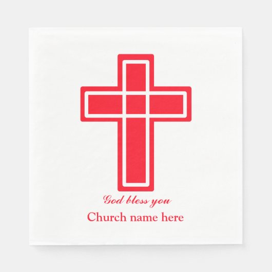 Christliches rotes Kreuz Serviette (Vorderseite)