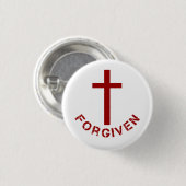 Christliches Rotes Kreuz und Textdesign Button (Vorne & Hinten)