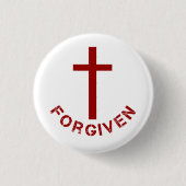 Christliches Rotes Kreuz und Textdesign Button (Vorderseite)
