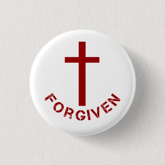Christliches Rotes Kreuz und Textdesign Button (Vorderseite)