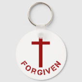 Christliches Rotes Kreuz und Textdesign Schlüsselanhänger (Vorderseite)