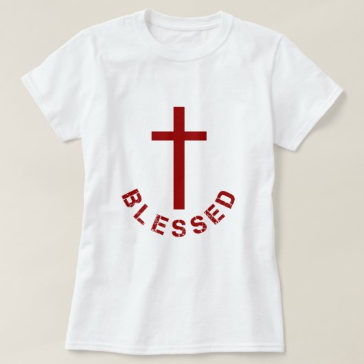 Christliches Rotes Kreuz und Textdesign T-Shirt (Design vorne)