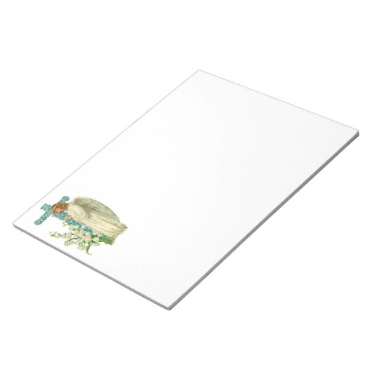 Christliches, rotes Notepad mit blauer Felle Notizblock (angewinkelt)