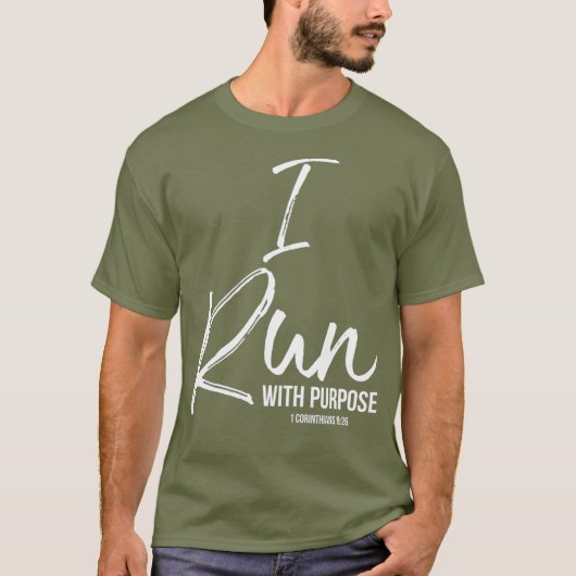 Christliches Running Geschenk für Läufer, mit dene T-Shirt (Vorderseite)