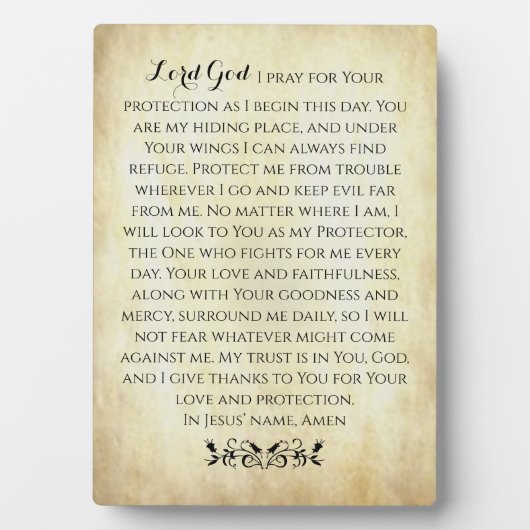 Christliches Schutzgebet Fotoplatte (Vorderseite)