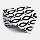 Christliches Schwarz-Weiß-Fischsymbol Necktie Krawatte (Gerollt)