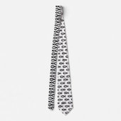 Christliches Schwarz-Weiß-Fischsymbol Necktie Krawatte (Rückseite)