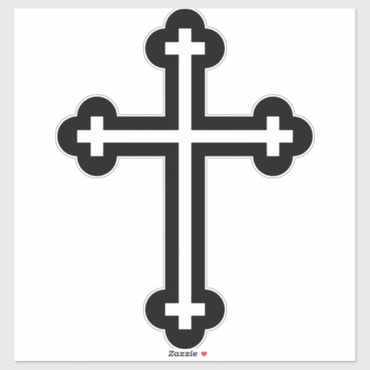 Christliches Schwarzes Kreuz Aufkleber (Blatt)