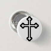 Christliches Schwarzes Kreuz Button (Vorne & Hinten)