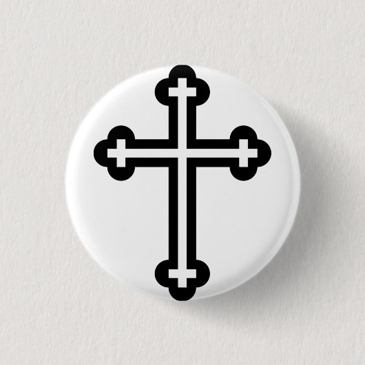 Christliches Schwarzes Kreuz Button (Vorderseite)