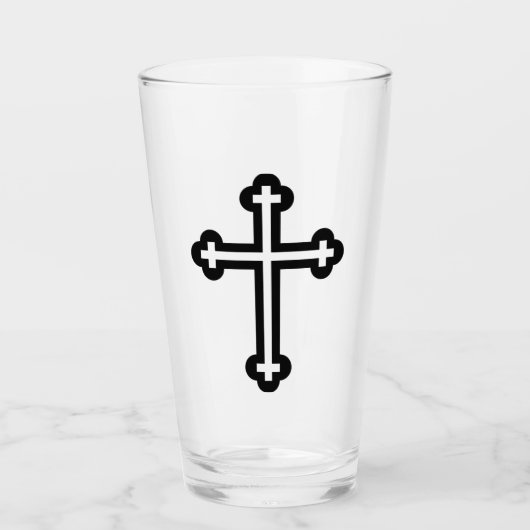 Christliches Schwarzes Kreuz Glas (Vorderseite)