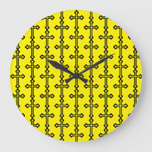 Christliches Schwarzes Kreuz Große Wanduhr