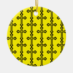 Christliches Schwarzes Kreuz Keramik Ornament