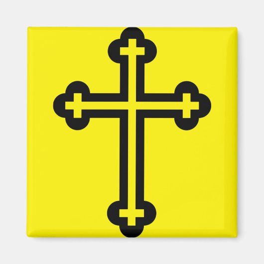 Christliches Schwarzes Kreuz Magnet (Vorne)