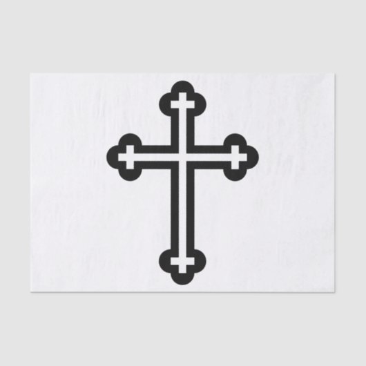 Christliches Schwarzes Kreuz Seidenpapier (Vorderseite)