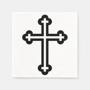 Christliches Schwarzes Kreuz Serviette