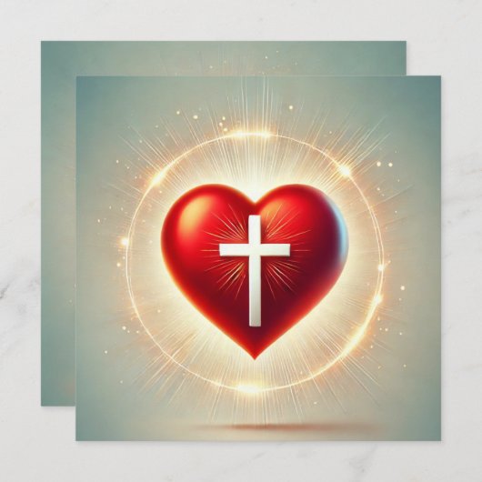 Christliches Scrapbook, druckbar, lebendig, rotes Einladung (Vorne/Hinten)