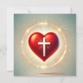 Christliches Scrapbook, druckbar, lebendig, rotes Einladung (Vorderseite)