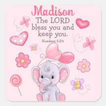 Christliches Segen der Schrift Pink Sticker
