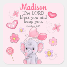 Christliches Segen der Schrift Pink Sticker