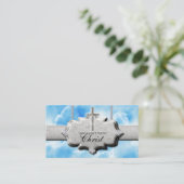 Christliches Sinngebet über Wolken Visitenkarte (Stehend Vorderseite)