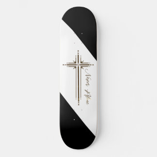 Christliches Skateboard geometrisches Kreuz Niemal