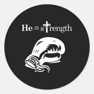 Christliches Sportangebot Inspiration Jesus Boxing Runder Aufkleber