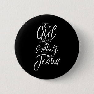 Christliches Sportgeschenk Dieses Mädchen Läuft Au Button