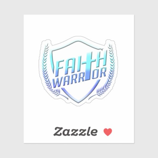 Christliches Sprichwort Faith Warrior Blue Lila Om Aufkleber (Blatt)