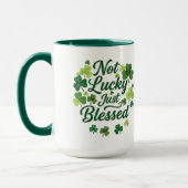 Christliches St. Patrick’s Day Kleeblatt Gesegnet Tasse (Links)