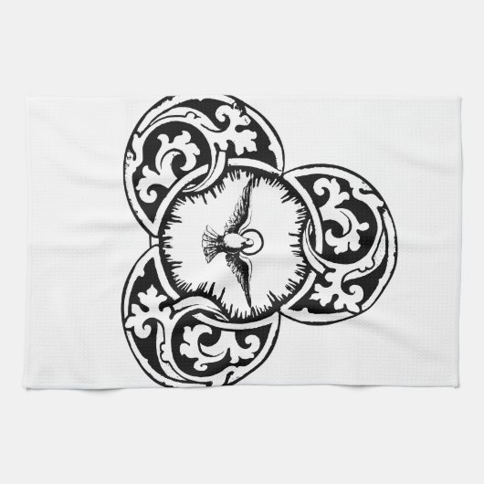 Christliches Symbol der Heiligen Geisttaube Geschirrtuch (Horizontal)