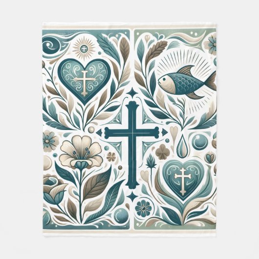 Christliches Symbol für Göttliche Embrase Fleecedecke (Vorderseite)