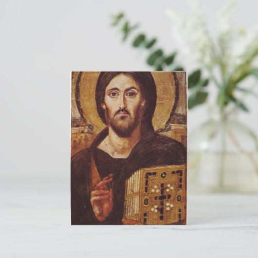 Christliches Symbol Jesus Christ Pantocrator Postkarte (Stehend Vorderseite)