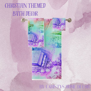 Christliches Thema mit Bibelpasteten Badhandtuch Set