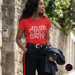 Christliches Tic Tac Toe Freude Gott Herzen T-Shirt