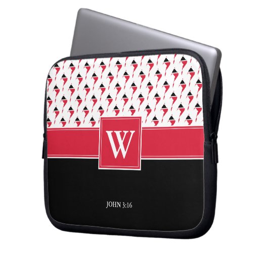 Christliches TRINIDAD TOBAGO Monogramm Laptopschutzhülle (Vorderseite Links)