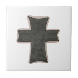 Christliches Trivet Cross-Image Lederdesign Fliese